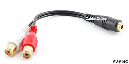 Picture of CablesOnline 6 inch Stereo Splitter 3.5mm Female to 2-RCA Audio -Jack Adapter (AV-Y14G)