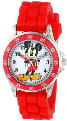 Picture of Disney Kids' MK1239 Time Teacher Mickey Mouse Watch with Red Rubber Strap