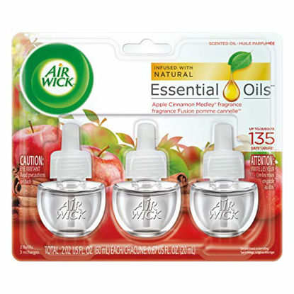 Picture of Air Wick Scented Oil Air Freshener, Apple Cinnamon Medley Scent, Triple Refills, 0.67 Ounce (Pack of 2)