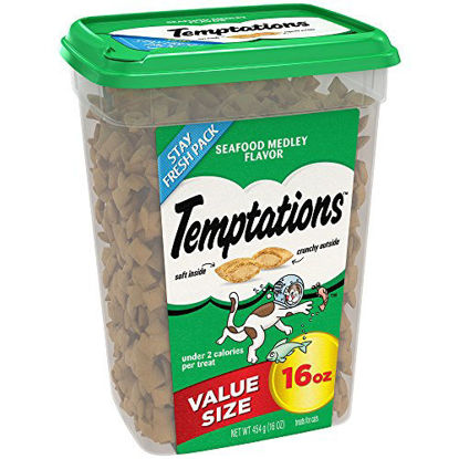 Picture of Temptations Classic Cat Treats Seafood Medley Flavor, 16 Oz. Tub