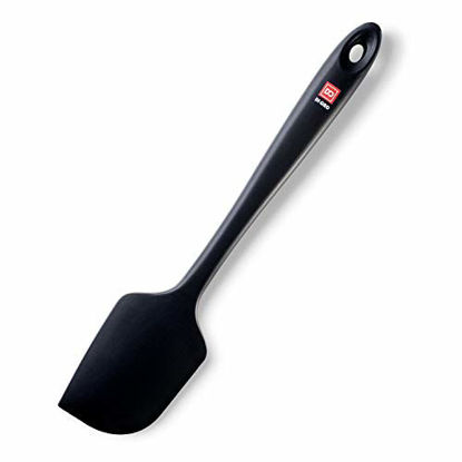 Picture of DI ORO Seamless Series Large Silicone Spatula - 600°F Heat-Resistant Rubber Kitchen Spatula - Perfect for Baking, Cooking, Scraping, and Mixing - Food Grade, BPA Free, LFGB Certified Silicone (Black)