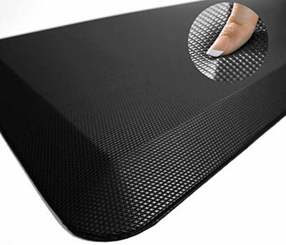 Picture of Sky Solutions Anti Fatigue Mat - Cushioned Comfort Floor Mats for Kitchen, Office & Garage - Padded Pad for Office - Non Slip Foam Cushion for Standing Desk (20x39x3/4-Inch, Black)