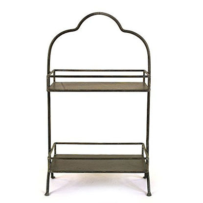 Picture of Creative Co-op Decorative Metal Two Tier Tray with Handle, 10.6" L x 5.9" W x 17.9" H