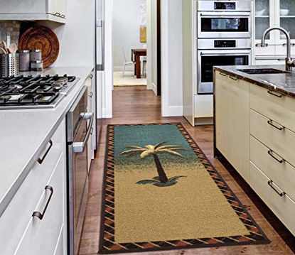 Picture of Ottomanson Sara's Kitchen runner rug, 20"X59", Multicolor Tropical Palm