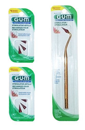 Picture of GUM Stimulator with 6 Convenient Refills Rubber Tip Replacements
