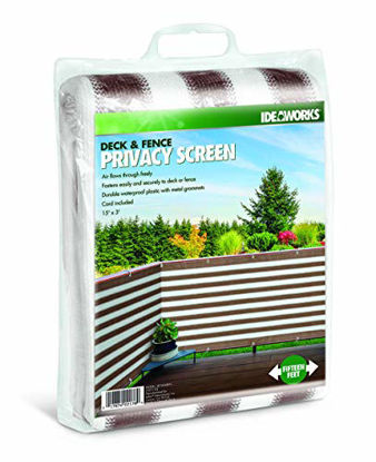 Picture of IdeaWorks New Deck & Fence Privacy Durable Waterproof Netting Screen with Grommets and Reinforced Seams (Brown)