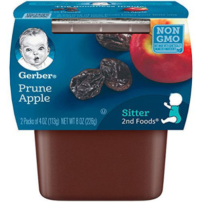 Picture of Gerber 2nd Foods Prunes with Apple, 4 Ounce Tubs, 2 Count (Pack of 8)