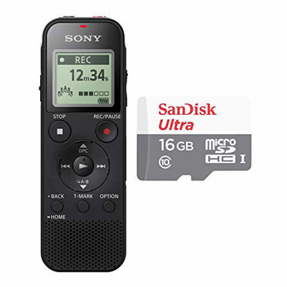 Picture of Sony ICD-PX470 Stereo Digital Voice Recorder with Built-in USB Voice Recorder and 16GB Class 10 Micro SDHC Card Bundle (2 Items)