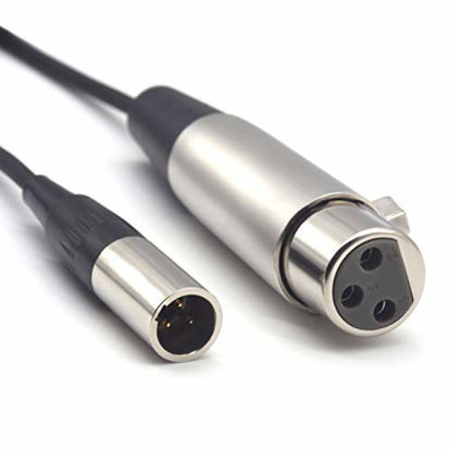 Picture of SiYear Mini -XLR Male to XLR Female Plug Microphone Cable for Blackmagic Pocket 4K Camera Video Assist 4K, Mini XLR 3 Pin Pro Lapel Audio Cable (5FT/1.5M)