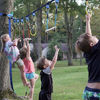 Picture of Gentle Booms Sports Ninja Warrior Line Obstacle Course Kit Monkey Bar Kit 56 Foot, Kids Slackline Hanging Obstacle Course Set, Extreme Training Equipment for Outdoor Play, Family Play Together