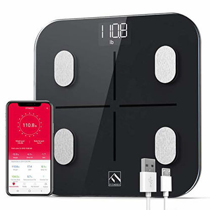 RENPHO Rechargeable Smart Scale Digital Weight and Body Fat USB Weight BMI  Scale, Body Composition Monitor with Smartphone App sync with Bluetooth,  396 lbs