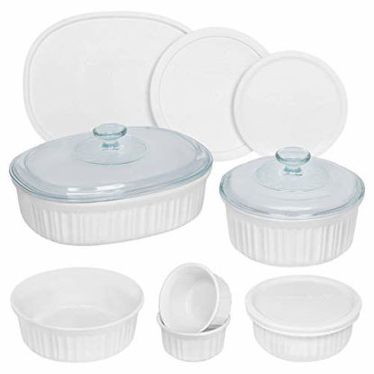 Picture of CorningWare French White Round and Oval Ceramic Bakeware, 12-Piece