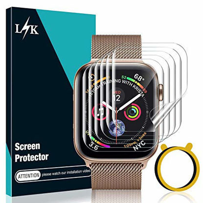 Picture of 6 Pack LK Screen Protector Compatible for Apple Watch Series 6 5 4 40mm, Max Coverage Bubble-Free Flexible TPU Clear Film with Circle Installation Tool