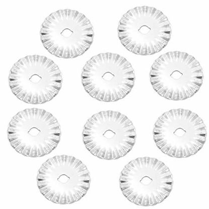 Picture of Rotary Cutter Blades,10pcs 45mm Rotary Cutter Pinking Blades for Leather Fabric Paper Lacework Sewing Tools