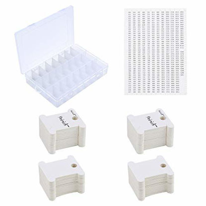 Picture of Peirich Embroidery Floss Organizer Box - 24 Compartments with 100 Hard Floss Bobbins and 459 Color Number Stickers