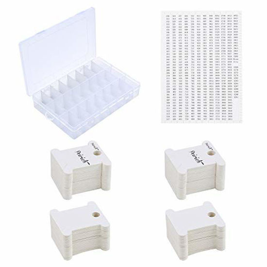 Picture of Peirich Embroidery Floss Organizer Box - 24 Compartments with 100 Hard Floss Bobbins and 459 Color Number Stickers
