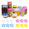 Picture of longzon Silicone Stretch Lids 12pcs 2.6'' Small Lids (Stretch to 3.5''), Reusable Food Storage Covers for Cups Bowls Jars Fruits, Canned Cat Dog Food Mason Jar Lids (Include Extra 6pcs Wine Lids)