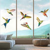 Picture of 6 Pieces Large Size Hummingbird Window Clings Anti-Collision Window Clings Decals to Prevent Bird Strikes on Window Glass Non Adhesive Vinyl Cling Hummingbird Stickers