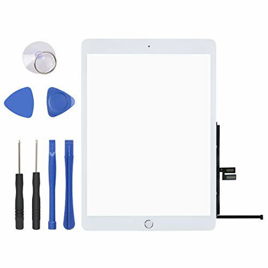 Repair Tools White Model A2270,A2428,A2429,A2430,A2197,A2198 & A2200 with Home Botton Touch Screen Replacement Digitizer Glass Assembly kit for iPad 8 8th Generation 2020 and 7 7th Generation 2019 