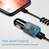 Picture of COYZA Fast Car Charger Adapter, Compatible with iPhone 12/11/Pro Max/Pro/Mini/X/XS/XS MAX/XR/SE 2020/8 Plus/8/7 Plus/7/6s/6/iPad Air 3/Mini, 3.1A Dual USB Ports with Coiled Charging Cable Cord