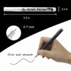 Picture of Paint Pen White Black Acrylic Marker Set for Rock Wooden Tire Metal Leather Glass Painting, 0.7mm Fine Point Quick Drying (3pcs Black +3pcs White)