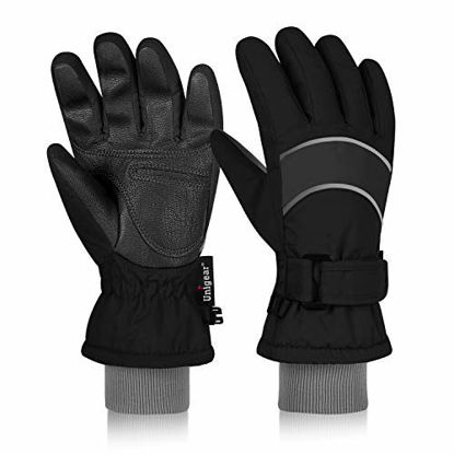 Picture of Unigear Kids Ski Gloves, Waterproof Winter Cold Weather Snowboard Snow Gloves, Fit Both Boys & Girls