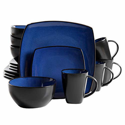 Picture of Gibson Soho Lounge Dinnerware set, Square, Blue