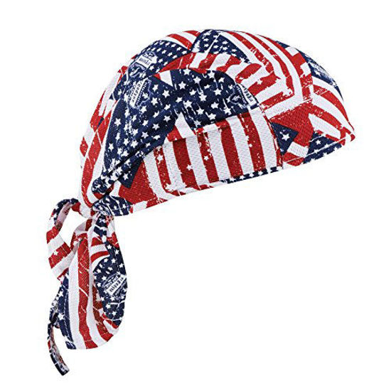 Picture of Ergodyne Chill Its 6615 Dew Rag, Lined with Terry Cloth Sweatband, Sweat Wicking Stars and Stripes