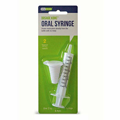 Picture of Ezy Dose Kids Baby Oral Syringe & Dispenser | Calibrated for Liquid Medicine | 10 mL/2 TSP | Includes Bottle Adapter