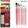 Picture of Creative Mark Pro White Professional Acrylic Paint Brush Value Pack Assorted Round, Bright, Flat & Filbert Brush Sizes- [Set of 8]