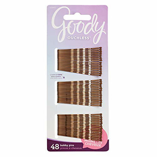 Picture of Goody Women's Hair Ouchless Bobby Pin, Crimped Brown, 2 Inches, 48 Count