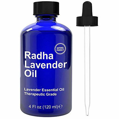 Picture of Radha Beauty Lavender Essential Oil 4 oz. - Natural & Therapeutic Grade, Steam Distilled for Aromatherapy, Relaxation, Sleep, Laundry, Meditation, Massage