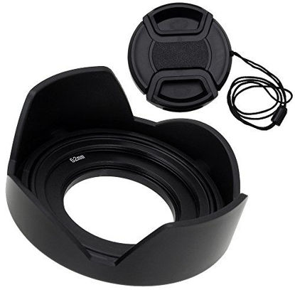 Picture of Fotodiox Reversible Lens Hood Kit for Sony E PZ 16-50mm F3.5-5.6 OSS E-Mount Power Zoom Lens, Reversible Tulip Flower Hood w/Cap f/Sony Kit Lenses