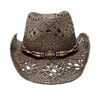 Picture of Vamuss Brown Straw Cowboy Hat for Women, Faux Leather, Brown, Size One Size