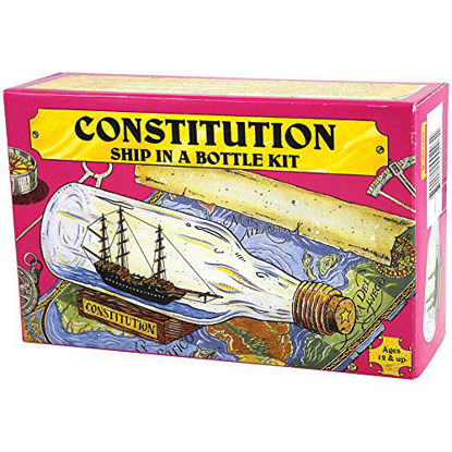 Picture of USS Constitution Ship Build Your Own Boat In A Bottle Model Kit - Made In US