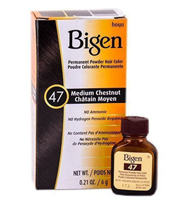 Picture of Bigen Permanent Powder Hair Color - 47 Medium Chestnut