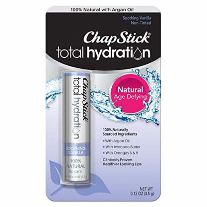 Picture of ChapStick Total Hydration 100% Natural Age-Defying Lip Balm Tube (Soothing Vanilla Flavor, 0.12 Ounce, 1 Stick)