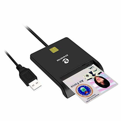 Picture of Zoweetek Smart Card Reader DOD Military USB Common Access CAC, Compatible with Windows, Mac OS 10.6-10.10 and Linux