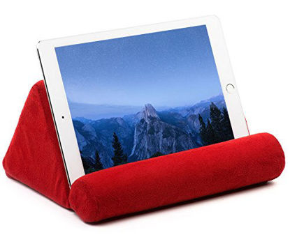 Picture of iPad Tablet Pillow Holder for Lap - Pillow for Tablet or iPad - Universal Phone and Tablet Holder for Bed Can Be Used also on Floor, Desk, Chair, Couch - Red Color