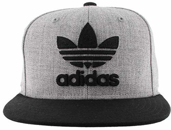 Picture of adidas Originals Men's Trefoil Chain Flatbrim Snapback Cap, Heather Grey/Black, ONE SIZE