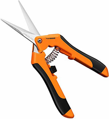 Picture of VIVOSUN 6.5 Inch Gardening Hand Pruner Pruning Shear with Straight Stainless Steel Blades Orange