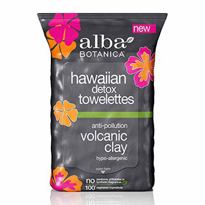 Picture of Alba Botanica Hawaiian Detox Towelettes, Anti-Pollution Volcanic Clay, 30 Count