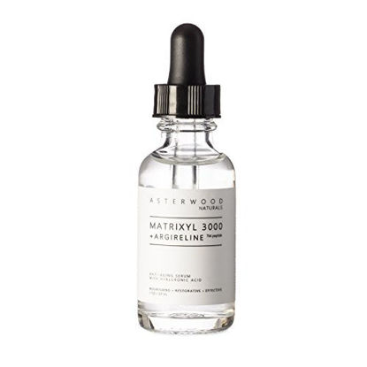 Picture of MATRIXYL 3000 + ARGIRELINE Peptide 1 oz Serum + Organic Hyaluronic Acid, Wrinkle Aging Fighting, Powerful Line Remover Collagen Booster ASTERWOOD NATURALS Liquid Face Lift in a Bottle