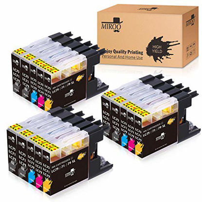 Picture of MIROO Compatible Ink Cartridge Replacement for Brother LC75 LC71 LC79 XL 15-Pack, Work for Brother MFC J280W J825DW J430W J835DW J625DW J425W J6710DW J280W J6910DW J5910DW J6510DW J435W Printer