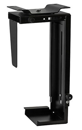 Picture of CPU Under Desk Mount Bracket - Computer Tower Wall and Under Counter Holder, 360 Degree Swivel Adjustable Height and Width Wall-Mountable