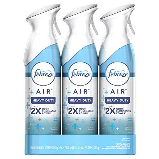 Picture of Febreze Air Freshener Heavy Duty Spray, Odor Eliminator, Crisp Clean, 8.8 Oz (Pack of 3)