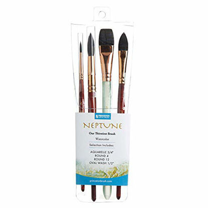 Picture of Princeton Artist Brush, Neptune Synthetic Squirrel Paint Brushes, 4750 4-Piece Set 300