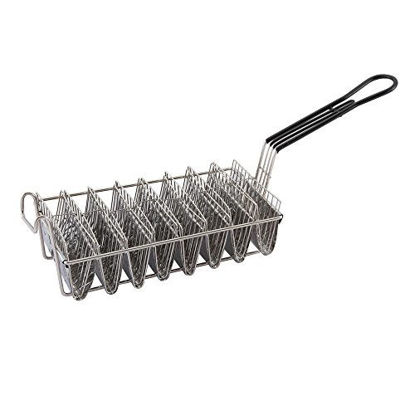 Picture of Winco TB-8, Taco Basket For 8 6-Inch Shells, Deep Fryer Taco Holder Basket, Commercial Heavy-Duty Taco Fry Basket with Grip Handle