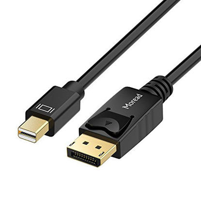 Picture of Moread Mini DisplayPort to DisplayPort Cable, 6 Feet, Gold-Plated Thunderbolt to DisplayPort (4K@60Hz, 1440p@144Hz) Mini DP to DP Display Cable - Black