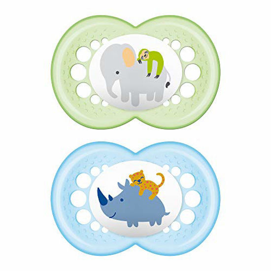 MAM Perfect Pacifiers, Orthodontic Pacifiers (1 Sterilizing Pacifier Case)  MAM Pacifiers 6-Plus Months, Best Pacifier for Breastfed Babies, Designs